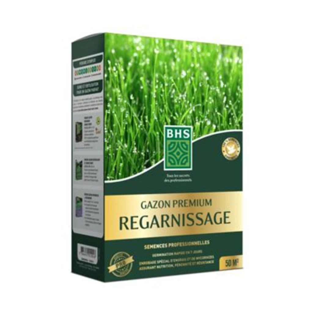 Gazon Premium Regarnissage - Semences Enrobées - BHS 1 Gazon Premium Regarnissage - Semences Enrobées - BHS